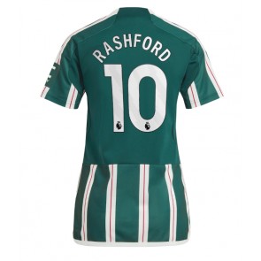 Manchester United Marcus Rashford #10 kläder Kvinnor 2023-24 Bortatröja Kortärmad